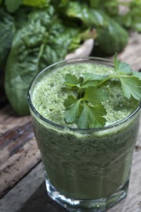 detoxifying green smoothie selective focus